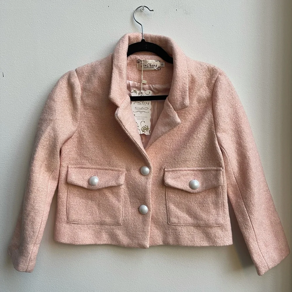 NWT Chicwish  peach color heavy wool jacket - Picture 2 of 4